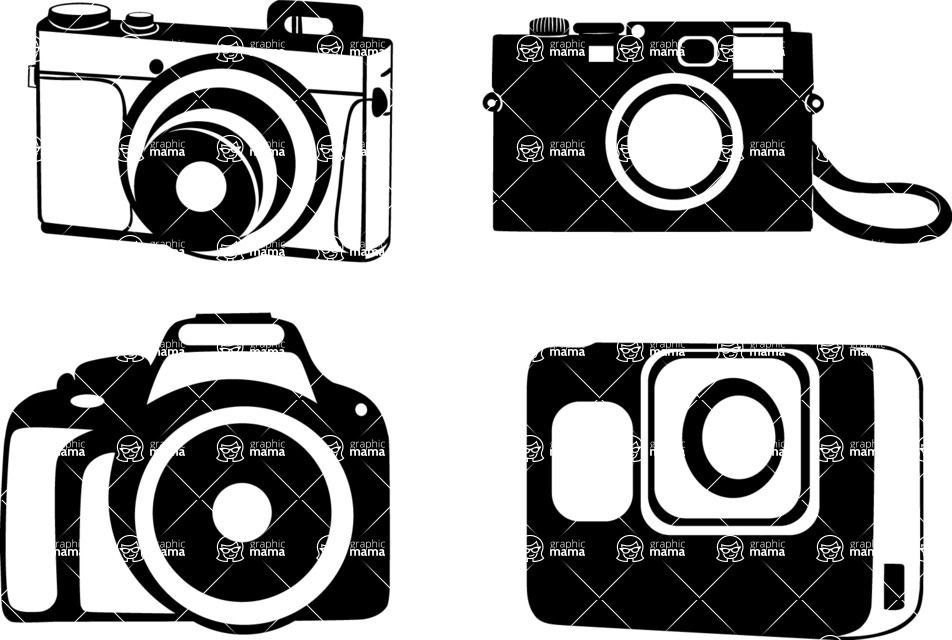 Vector silhouettes - Vector Camera Silhouettes Set